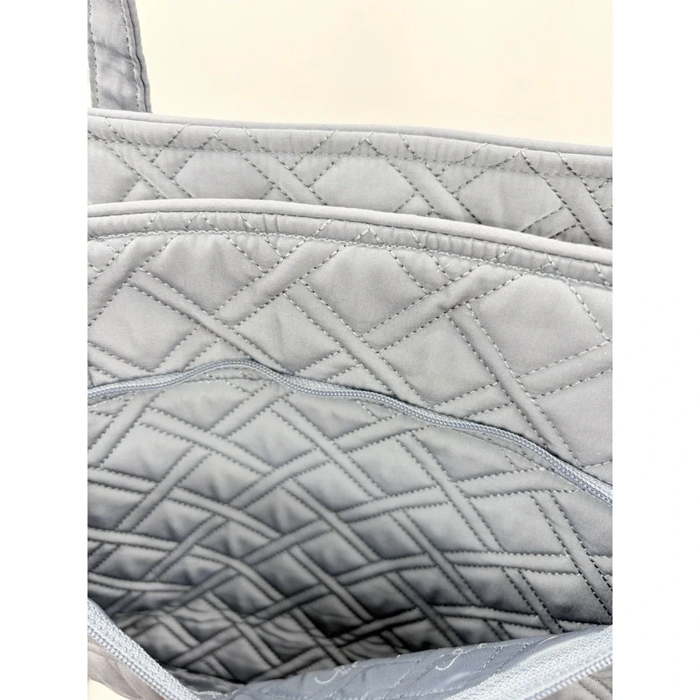 Vera Bradley Quilted Stroll Around Diaper Baby Shoulder Bag in Solid Gray $165